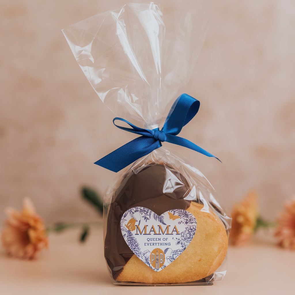 Zanddeeghartjes gedipt in chocolade (verpakt per 4)