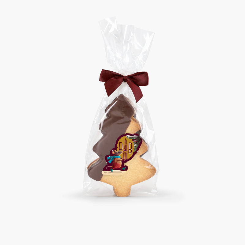 Christmas trees in shortcrust pastry, dipped in chocolate 4 pieces